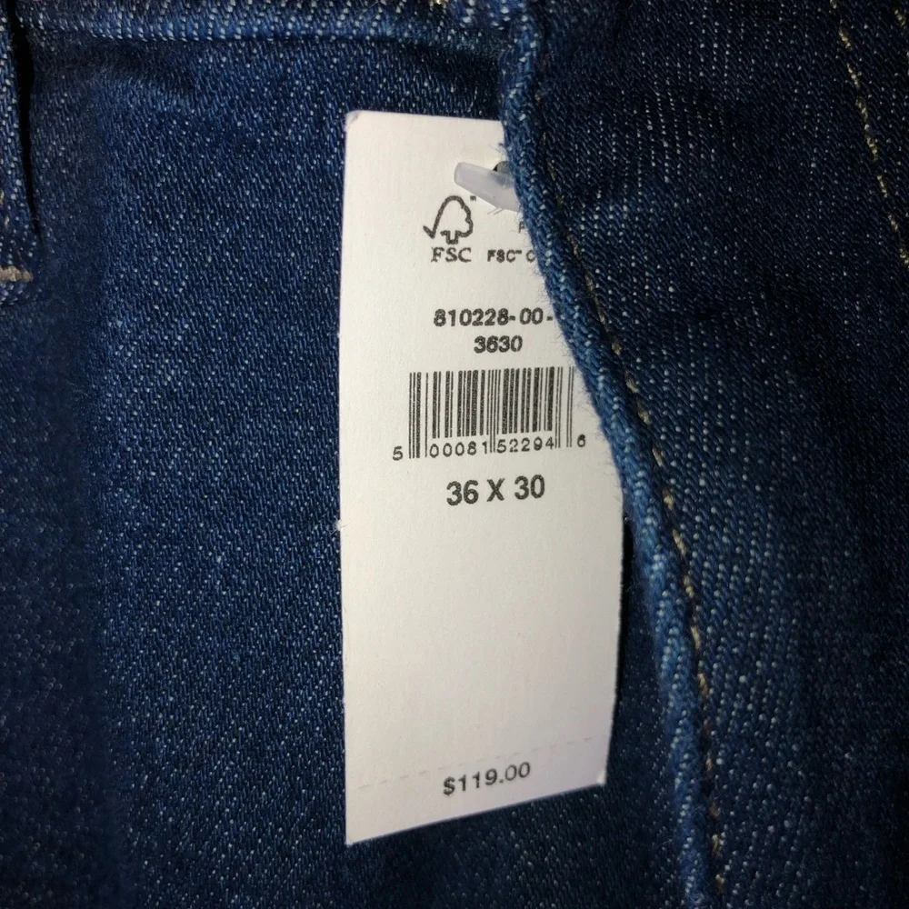 NWT Banana Republic Tapered WATERSHED Mill-valley denim stretch jeans, 36×30 - Picture 7 of 13
